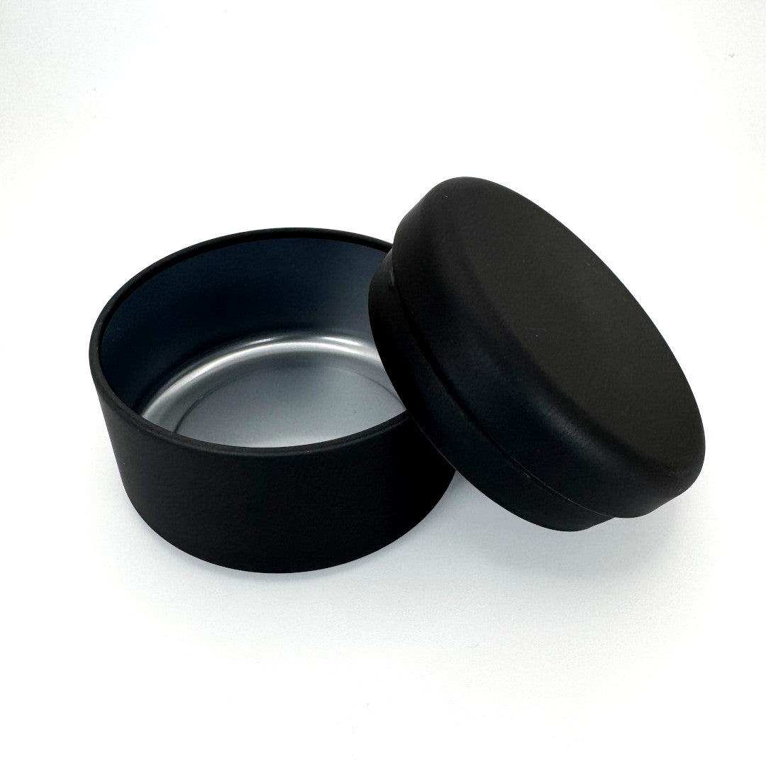 Black Tin Canister 30 Gram Tin (Open)