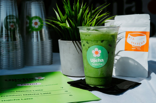 example of a matcha bar front table