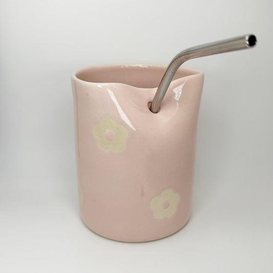Blush Daisy Straw Cup - Lila's Clayground