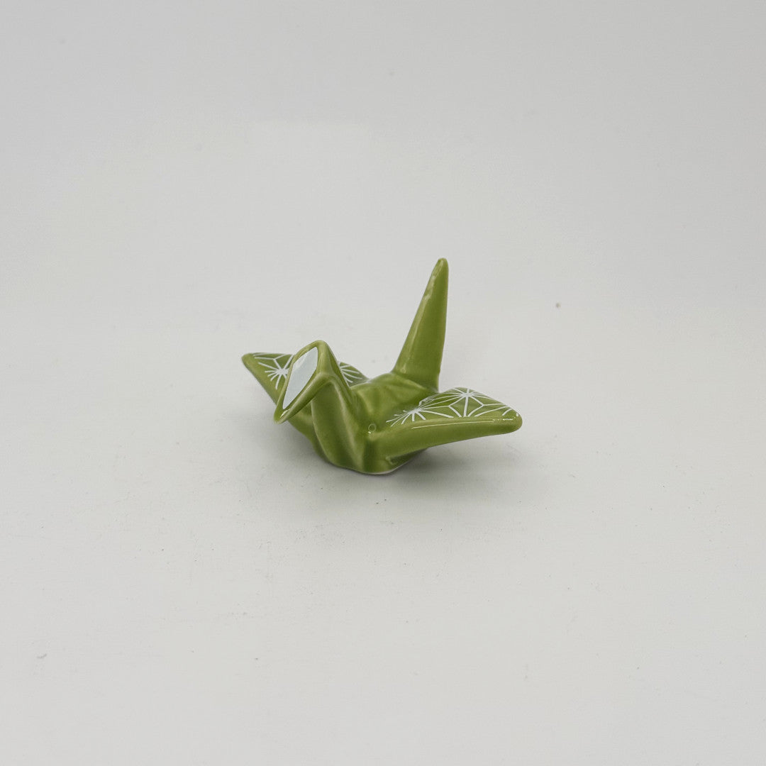 Matcha Scoop Rest - Green and White Crane